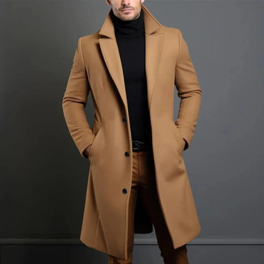Men's Wool Blend Overcoat – Stylish Outerwear for Cool Weather