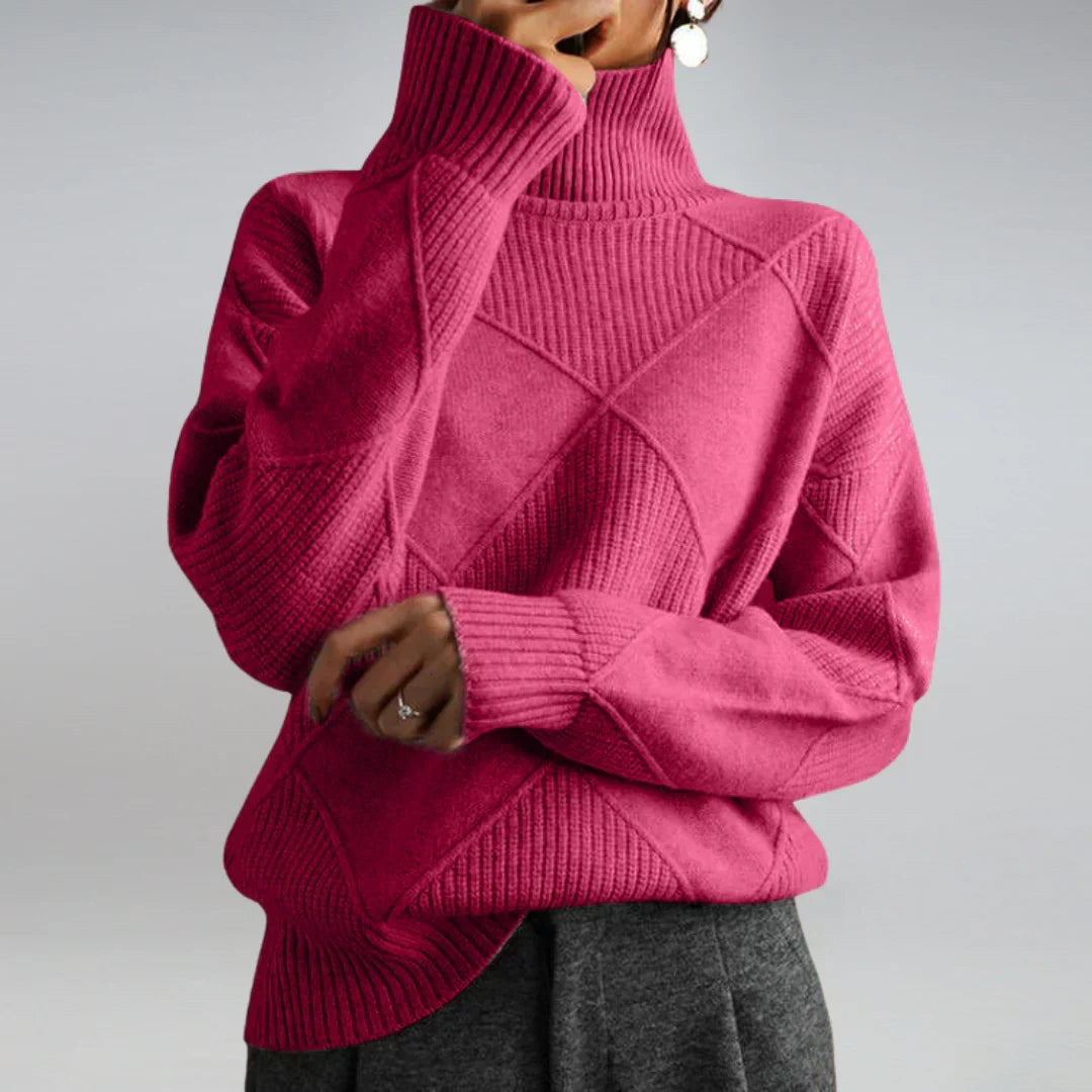 Women's Soft Knitted Turtleneck Sweater with Classic Style
