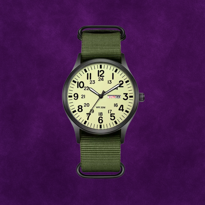 Men's Rugged Outdoor Watch – Waterproof, Scratch-Resistant, Nylon Strap-The Yellow Prime