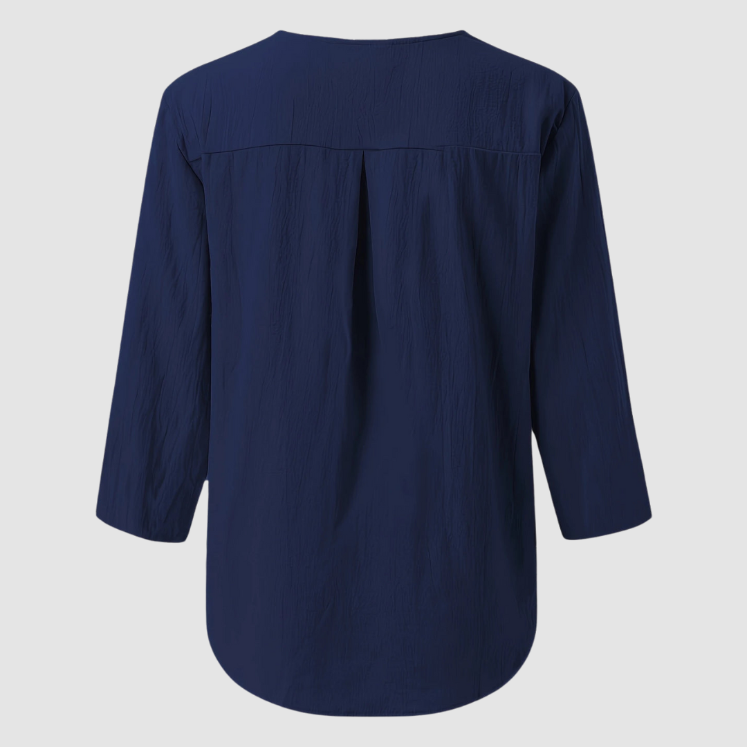 Melisa | Women's Casual Cotton and Linen Blouse-The Yellow Prime