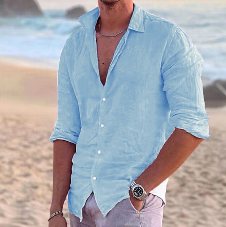 Men's Airy Linen Summer Shirt for Ultimate Comfort-The Yellow Prime