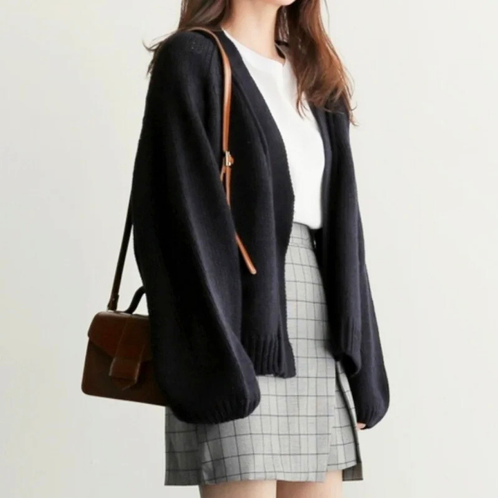 Women's Drop-Shoulder Knit Cardigan-The Yellow Prime
