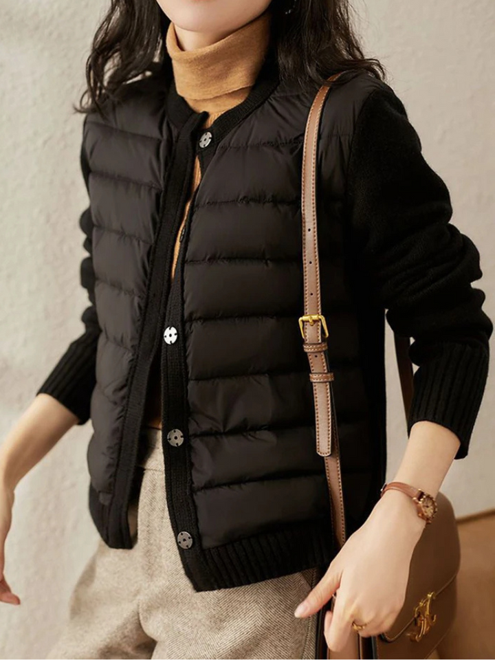 Women's Quilted Rib Mix Jacket-The Yellow Prime
