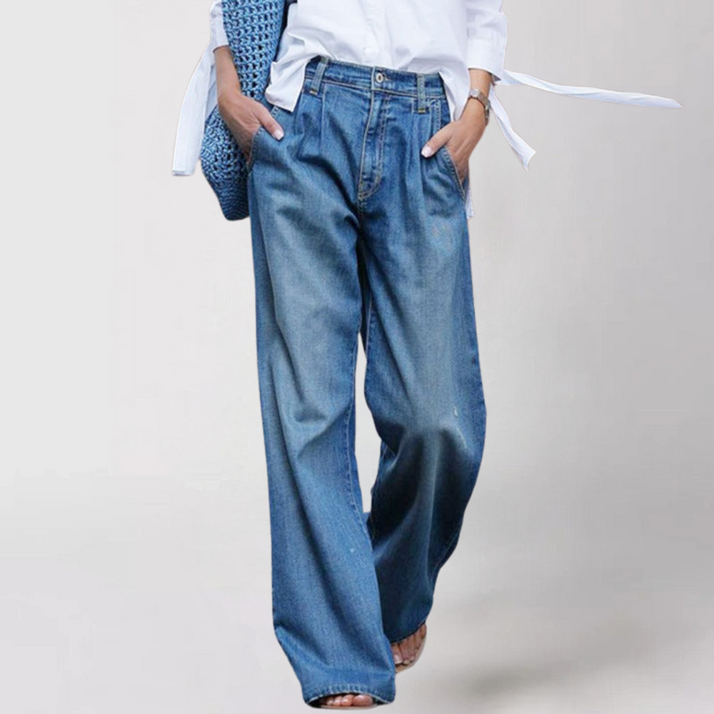 Women's Comfortable Wide-Cut Jeans for All-Day Wear-The Yellow Prime
