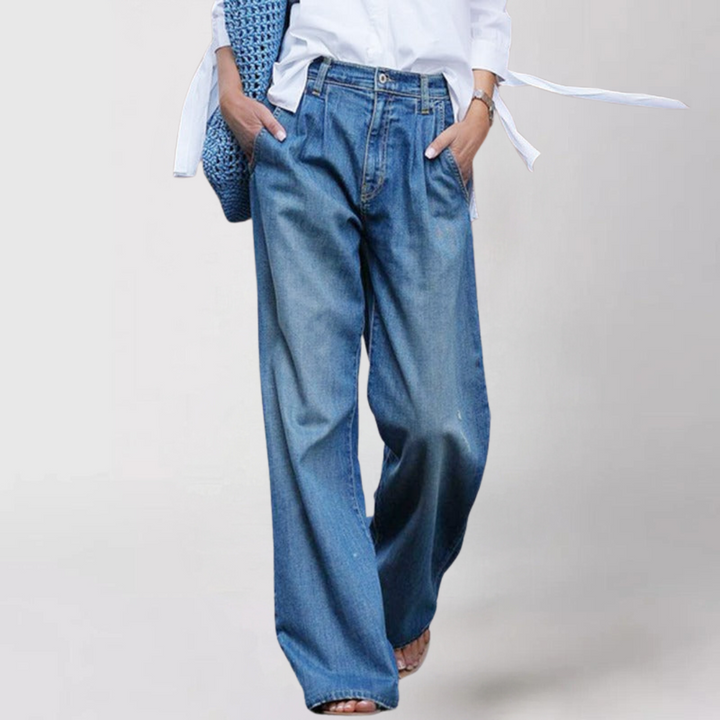 Women's Comfortable Wide-Cut Jeans for All-Day Wear-The Yellow Prime