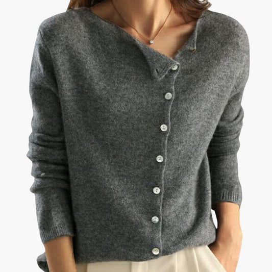 Women's Stylish Long-Sleeve Buttoned Cardigan – Comfortable Fit