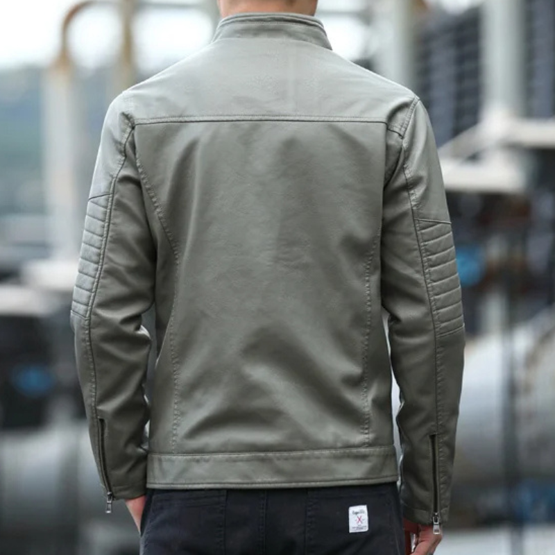 Men's Classic Leather Jacket-The Yellow Prime