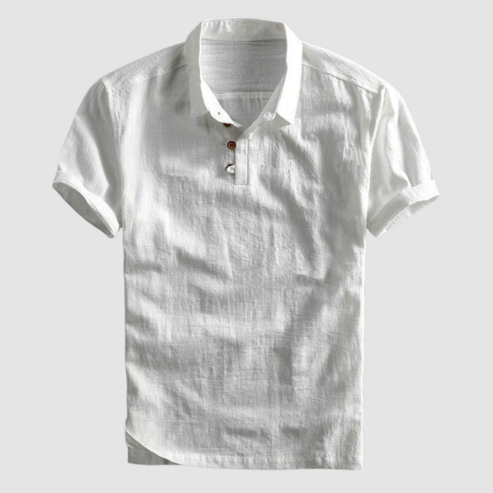 Men's Linen Polo Shirt-The Yellow Prime