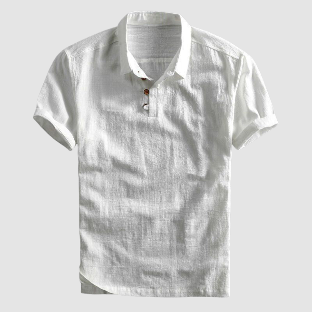 Men's Linen Polo Shirt-The Yellow Prime