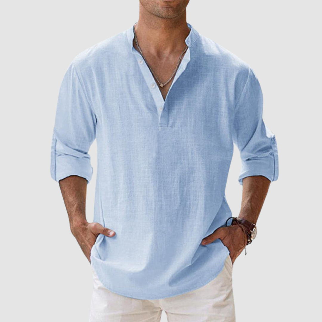 Men's Breathable Linen Shirt-The Yellow Prime
