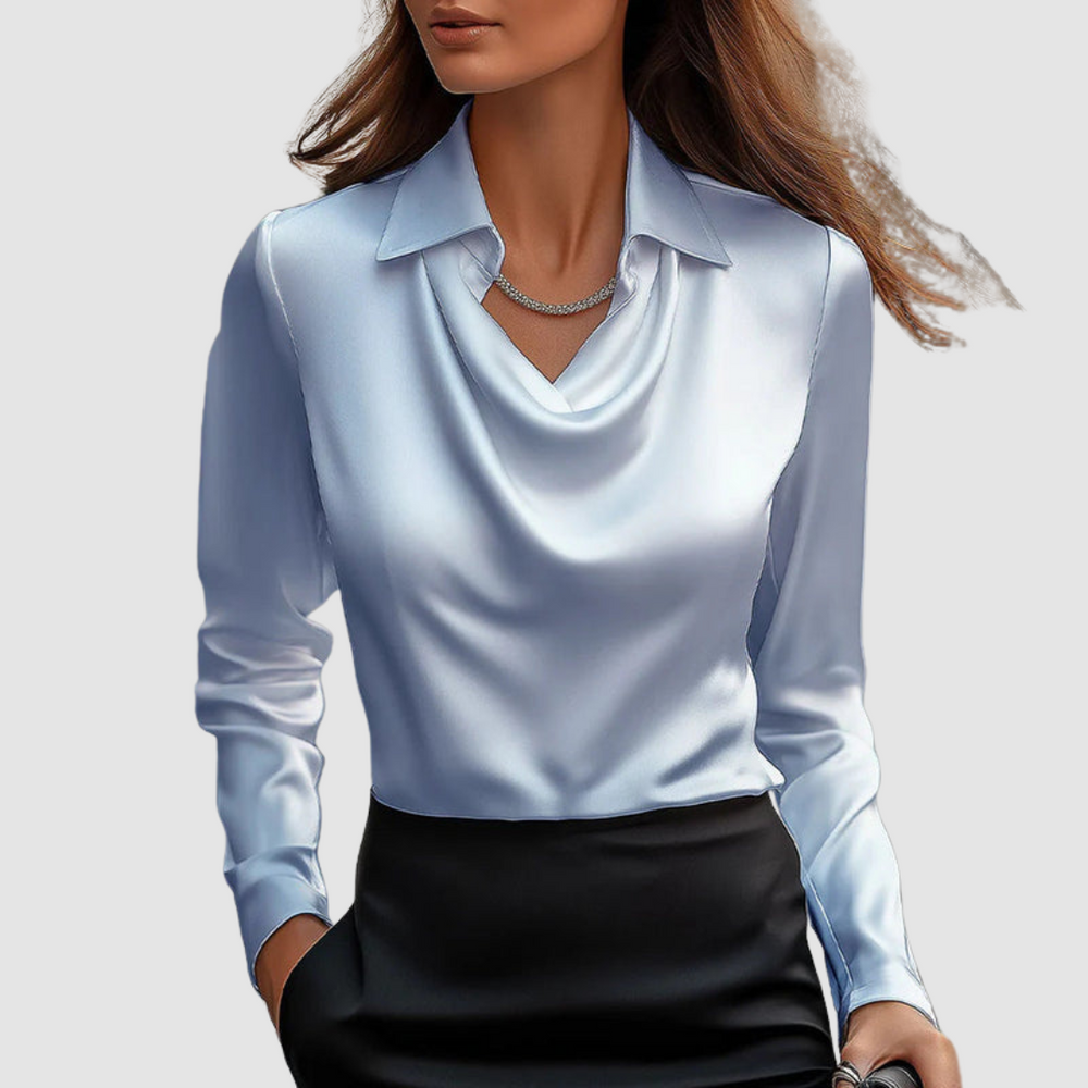 Celestine | Women's Elegant Satin Blouse-The Yellow Prime