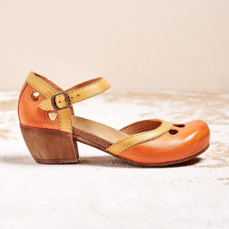 Fallon | Women's Orthopedic Low Heel Sandals-The Yellow Prime