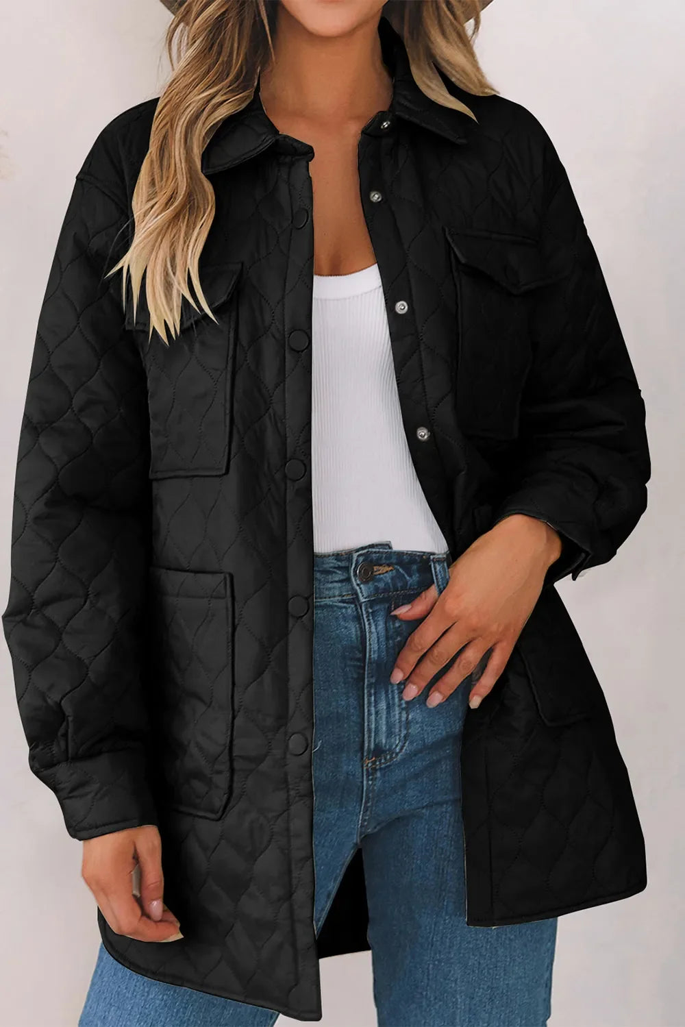 Women's Winter Coat, Snap Front, Collared, Sizes S-2XL