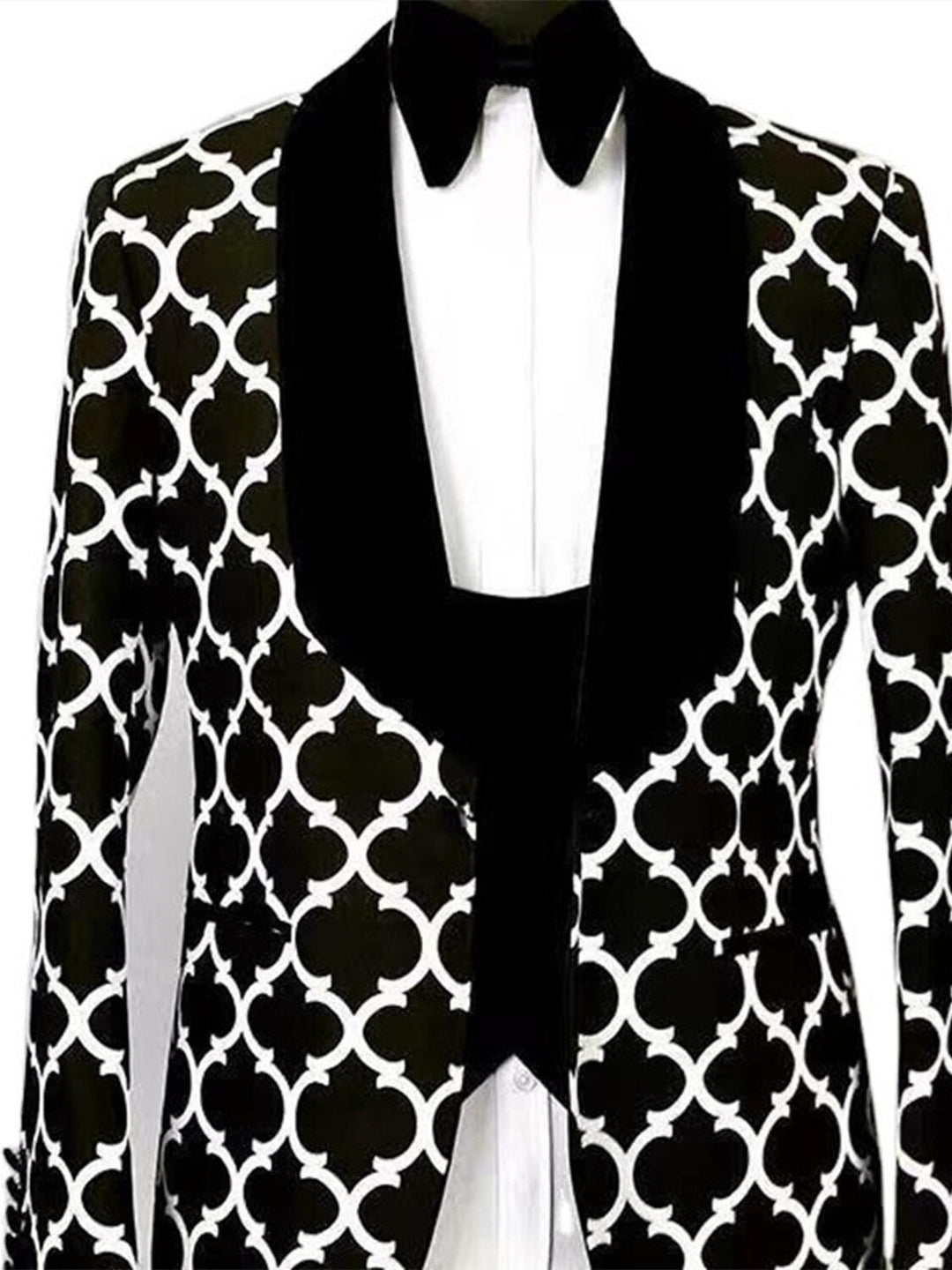Men's Stylish Checkered Single Breasted Suit