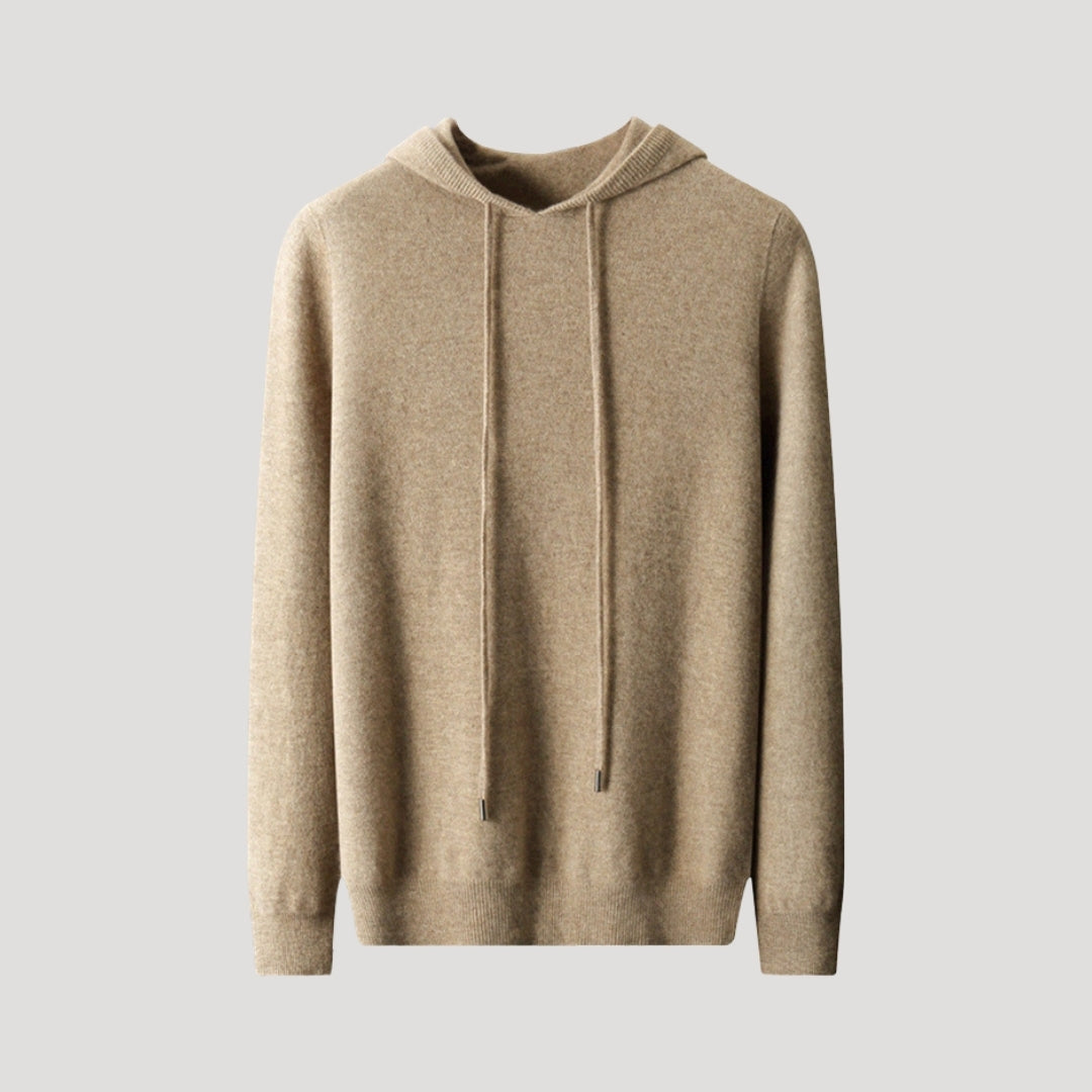 Sweat à capuche en maille de cachemire pour homme