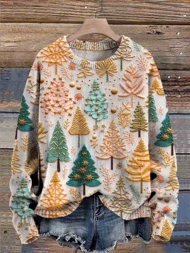 Emily | Women's Christmas Sweater with Holiday Trees