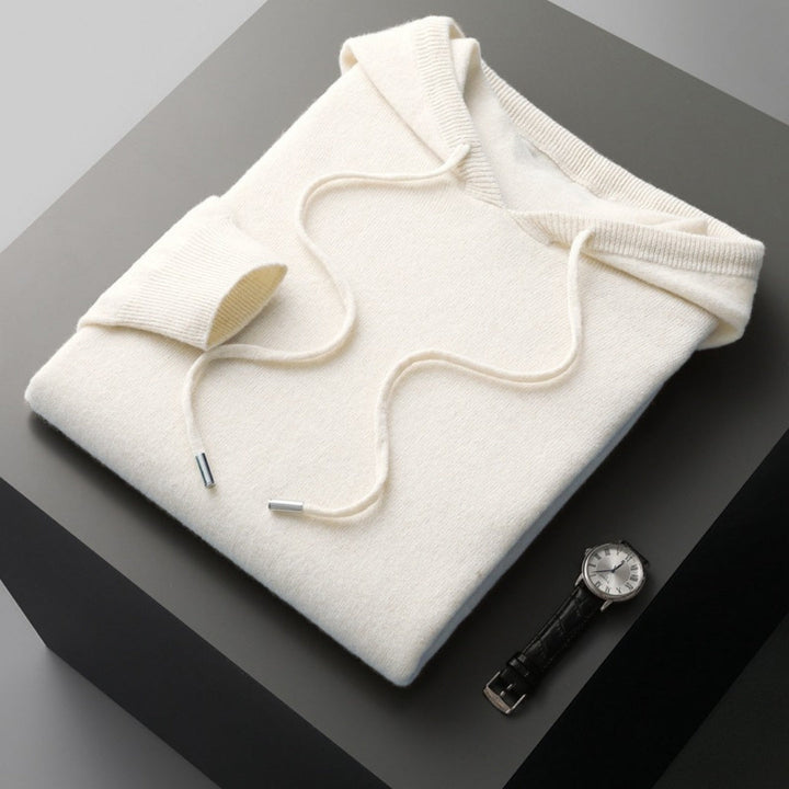 Sweat à capuche en maille de cachemire pour homme