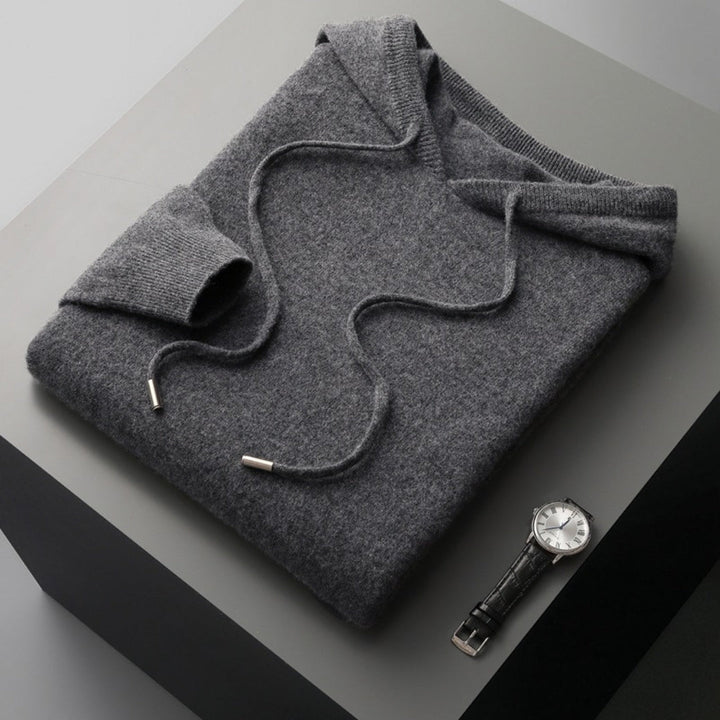 Sweat à capuche en maille de cachemire pour homme