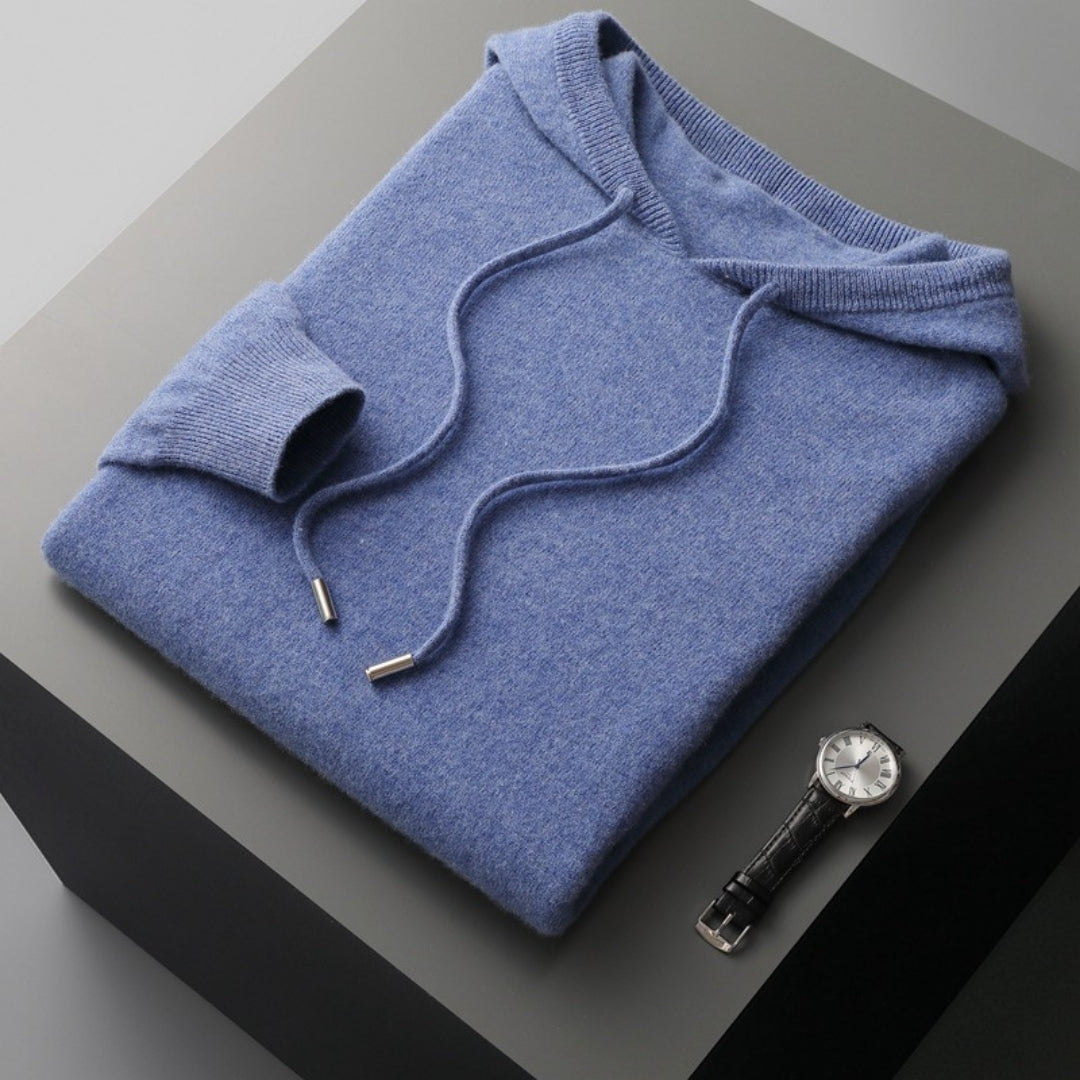 Sweat à capuche en maille de cachemire pour homme