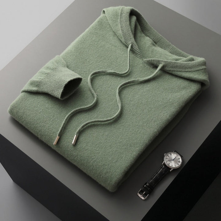 Sweat à capuche en maille de cachemire pour homme