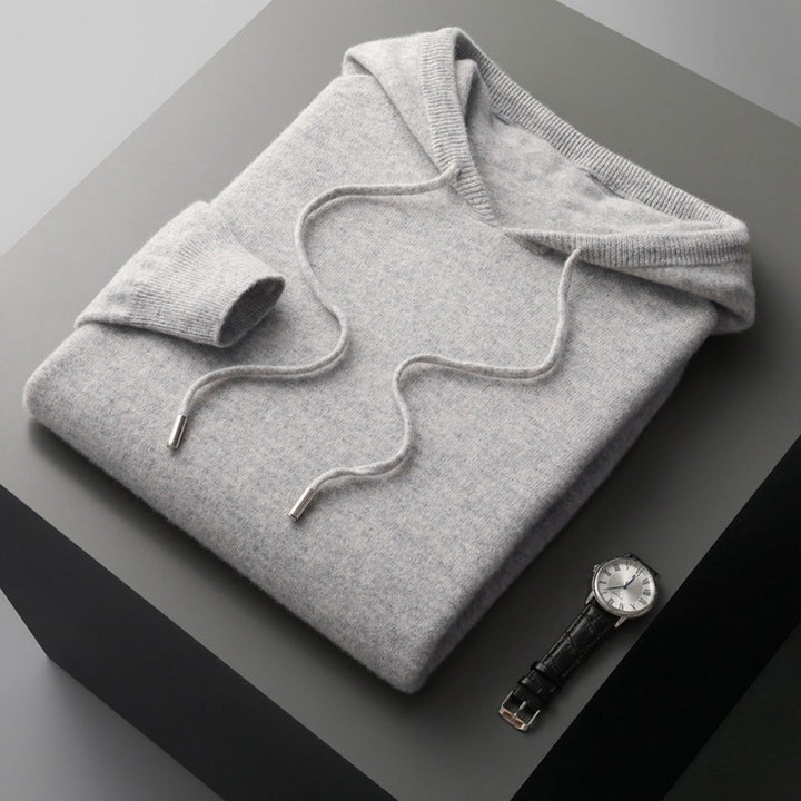 Sweat à capuche en maille de cachemire pour homme