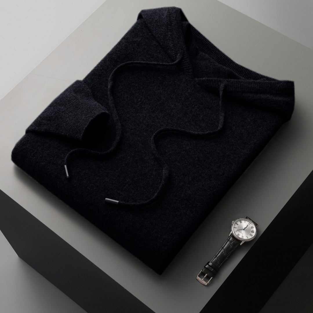 Sweat à capuche en maille de cachemire pour homme