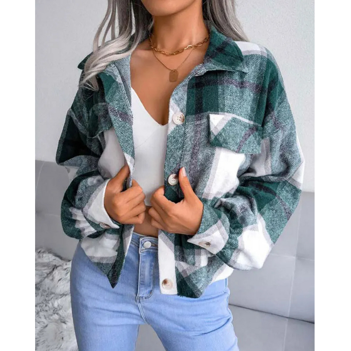 Women's Checkered Plaid Jacket-The Yellow Prime