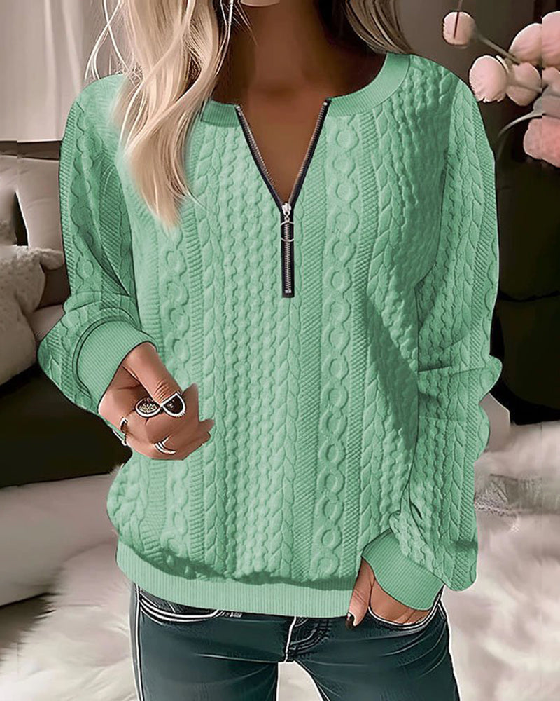 Adriana | Women's Casual Knitted Sweater with Half-Zip Design