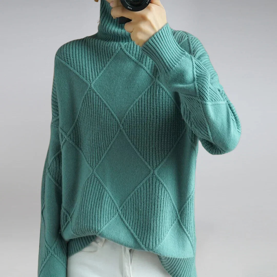 Women's Soft Knitted Turtleneck Sweater with Classic Style