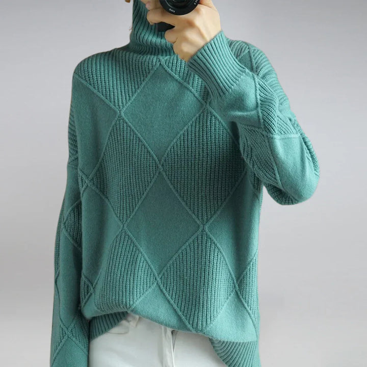 Women's Soft Knitted Turtleneck Sweater with Classic Style