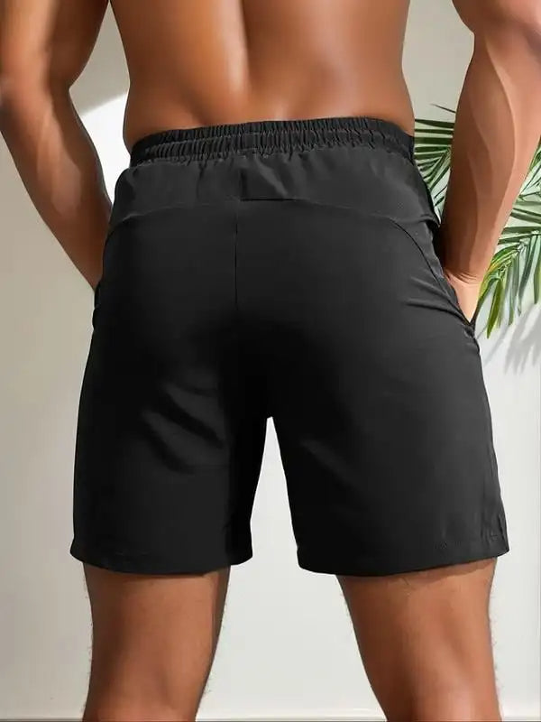 Men's High Waist Letter Print Summer Shorts-The Yellow Prime