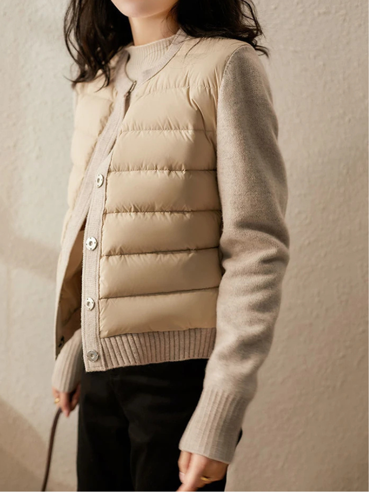Women's Quilted Rib Mix Jacket-The Yellow Prime