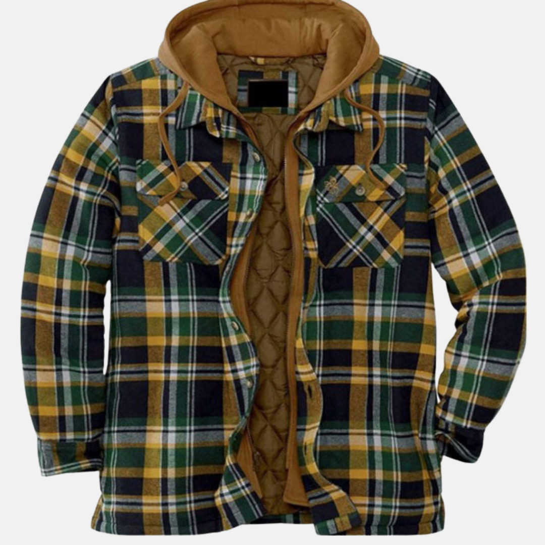 Chemise-veste matelassée en flanelle pour homme