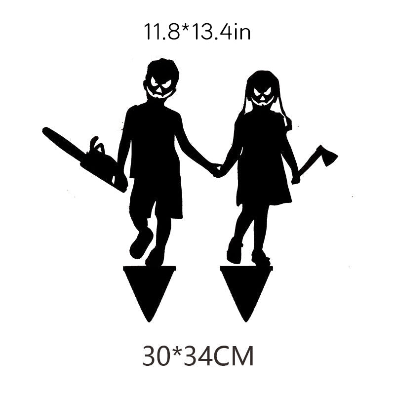 Kovový zahradní zápich Stínový vrhač padoucha na Halloween s projekcí reflektorem