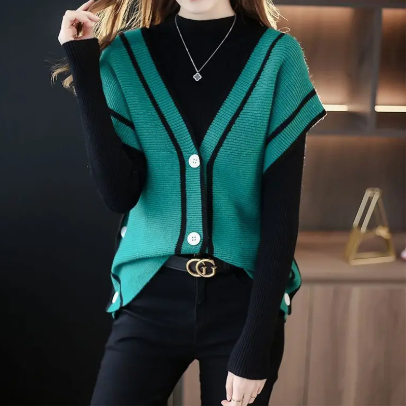 Women's V-Neck Contour Cardigan-The Yellow Prime