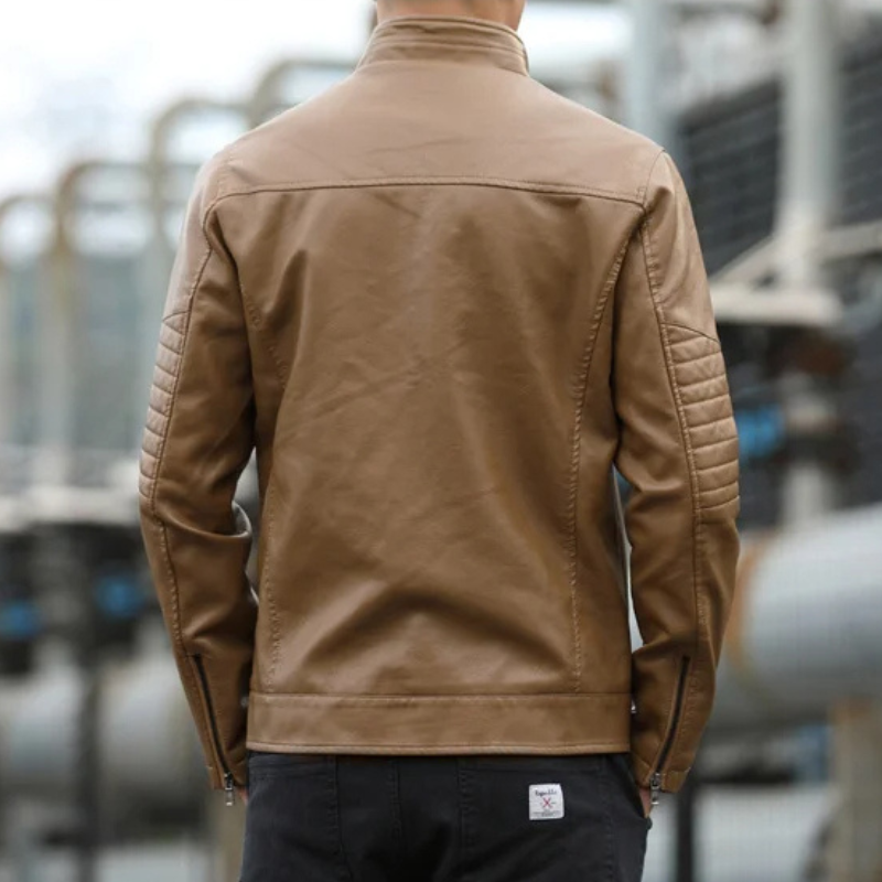 Men's Classic Leather Jacket-The Yellow Prime