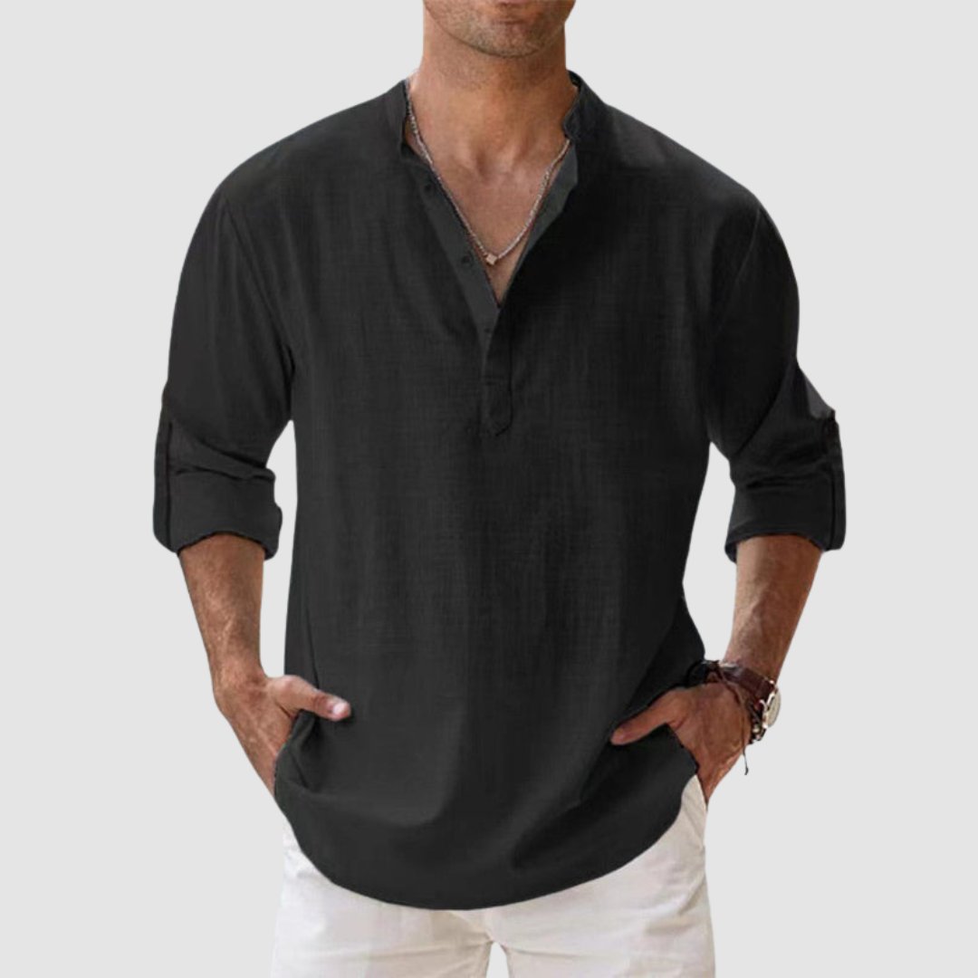 Men's Breathable Linen Shirt-The Yellow Prime