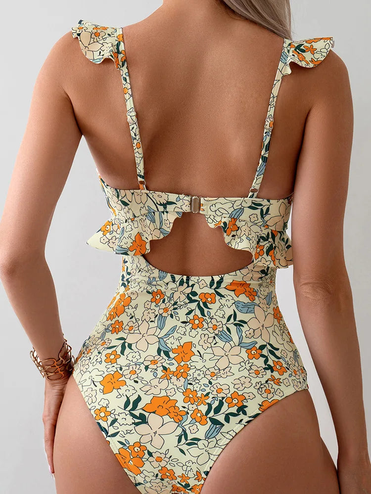 Elegant Printed Women's Swimsuit-The Yellow Prime