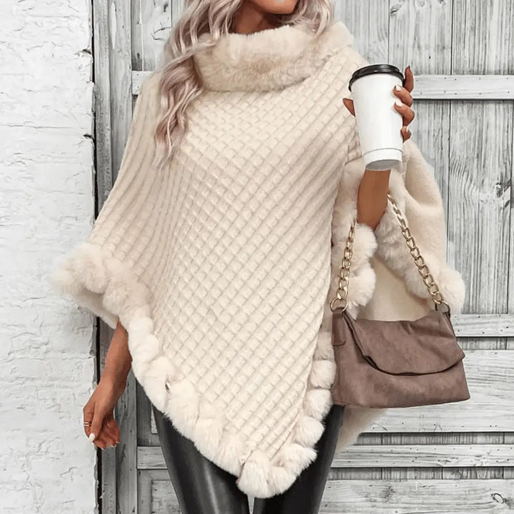 Women's Warm Cozy Poncho - Slouchy Cowl, Acrylic for Fall-The Yellow Prime