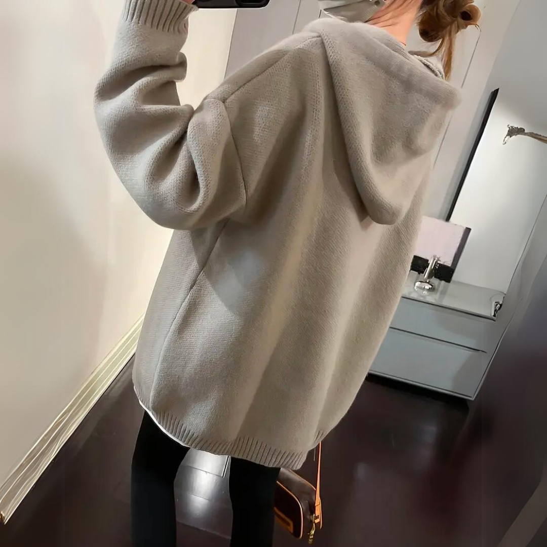 Women's Oversized Knit Hoodie - Warm and Cozy Everyday Wear-The Yellow Prime