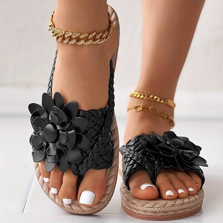 Women's Elegant Braided Straps Open Toe Sandals-The Yellow Prime