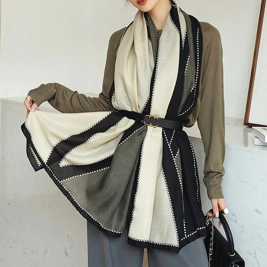 Women's Lightweight Rectangular Shawl - Cotton Viscose Fashion Accessory-The Yellow Prime