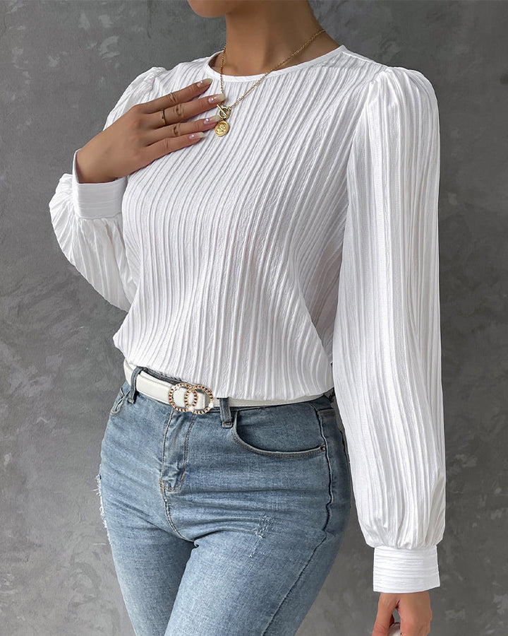 Women's Elegant Round Neck Shirt-The Yellow Prime