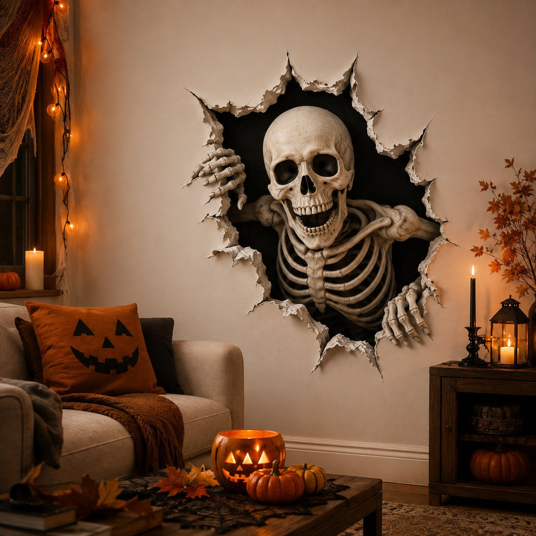 3D-halloweenmuurstickers voor griezelige inbraakdecoratie