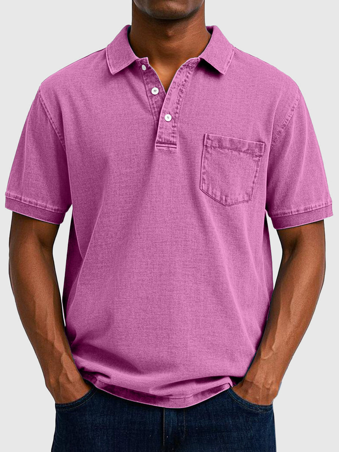 Kenneth | Men's Cotton Denim Short Sleeve Polo Shirt