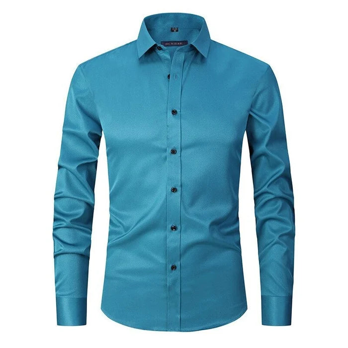 Men's Wrinkle-Free Stretch Dress Shirt-The Yellow Prime