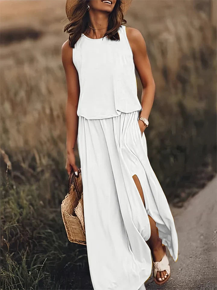 Women's Solid Color Maxi Dress for Effortless Style and Comfort-The Yellow Prime