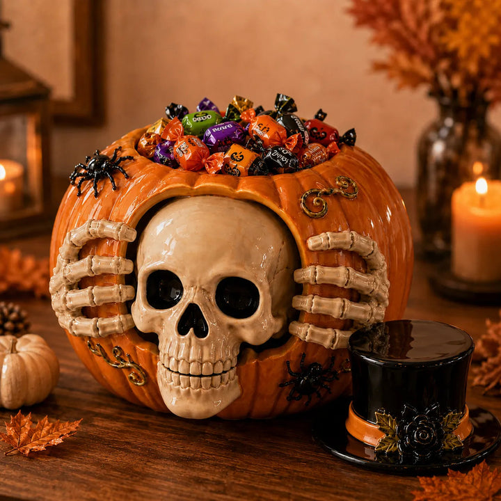 Halloween-skalgresskar til godterier for knask eller knep