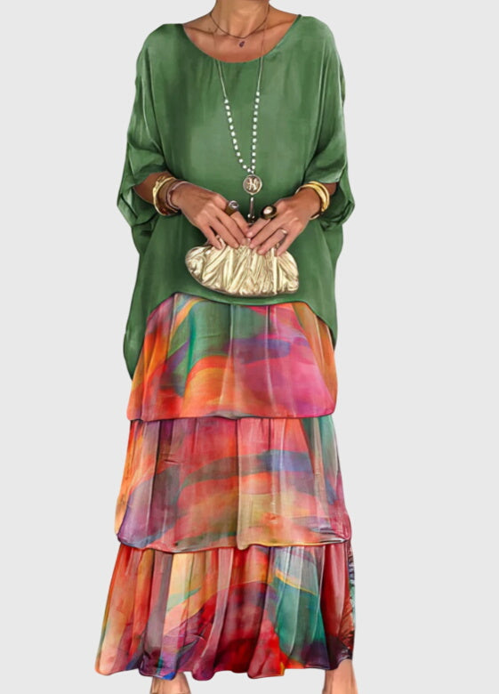 Elizabeth | Women's Boho Layered Maxi Dress with Shorts-The Yellow Prime