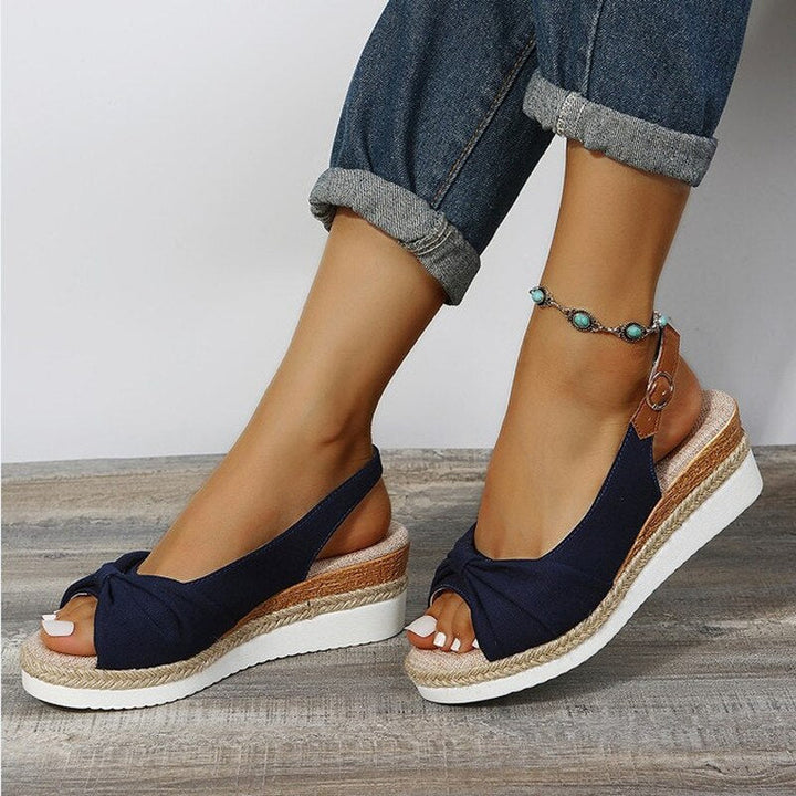 Alora | Women's Orthopedic Peep-Toe Wedges-The Yellow Prime